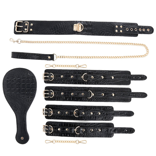 Kompletní PU kožená BDSM sada pro bondage