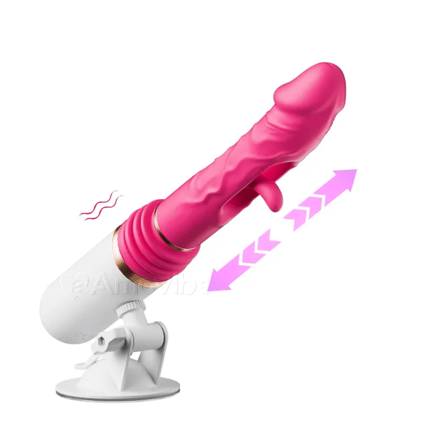 Vibrační dildo s pohybem vpřed a vzad a vzory kmitání (včetně přísavky)