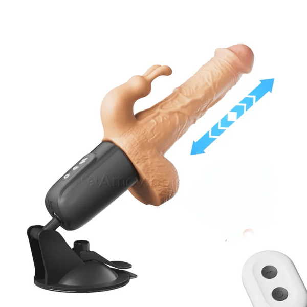 Dildo s pohybem vpřed a vzad s 10 rychlostmi pohybu a vibrací