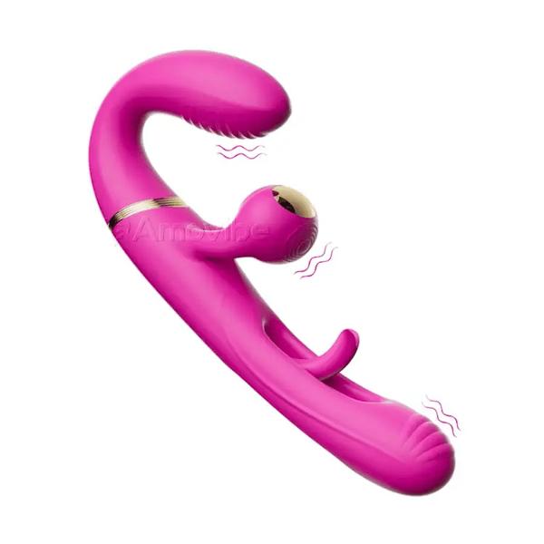 Dvojitý dildo s 4 motory a 10 režimy vibrací a plácání