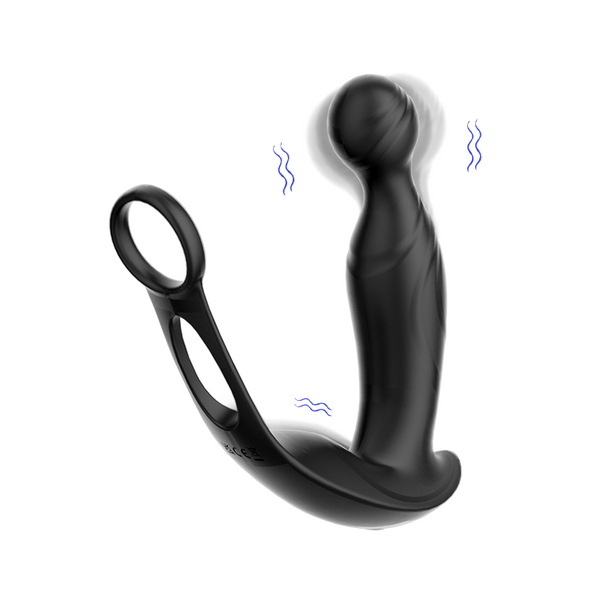 Rotující masážní přístroj na prostatu s erekčním kroužkem