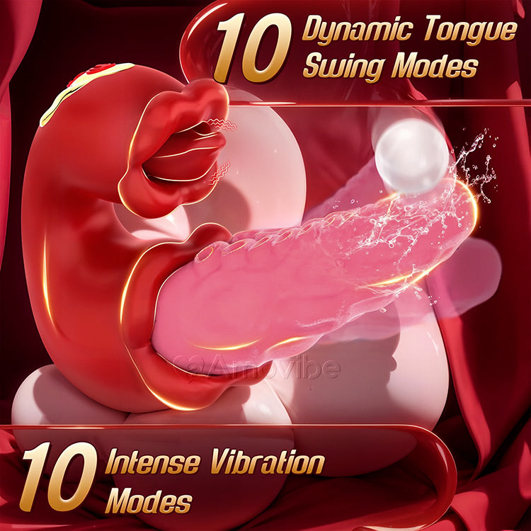 2-v-1 chobotnicový vibrátor s dráždivým jazýčkem a 10 režimy vibrací