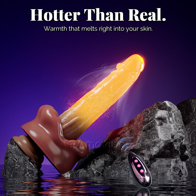 9palcové vibrační dildo do úst s ohřevem a dálkovým ovládáním