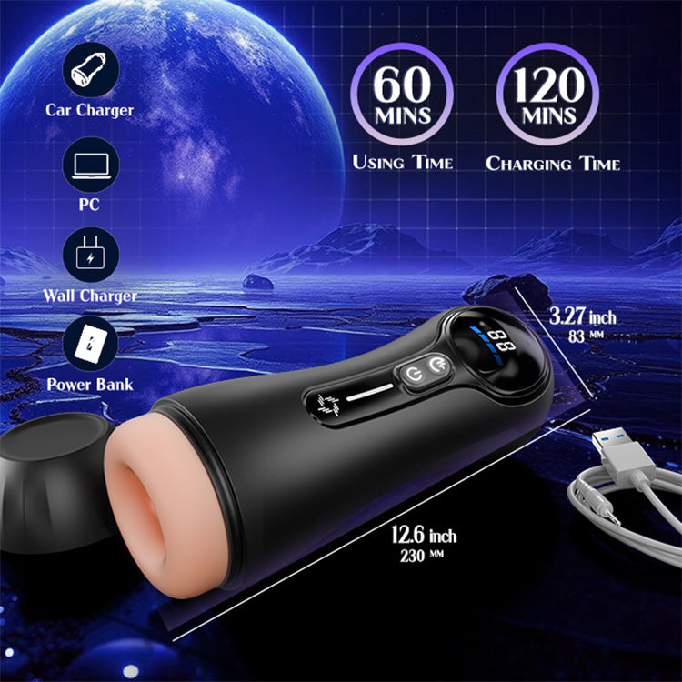 Auto mužský masturbátor – 4 sání, 9 vibrací, LED displej