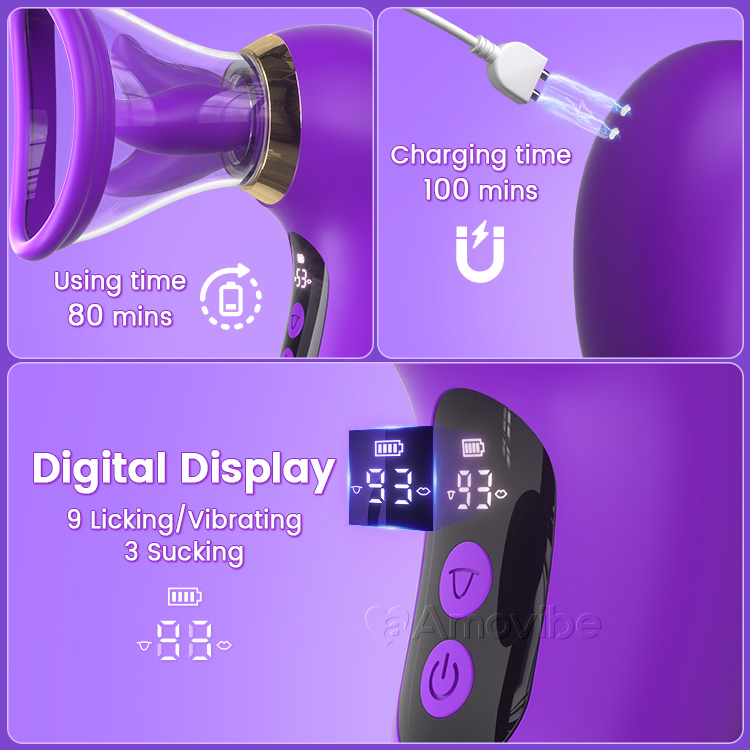 5v1 vibrátor s nasáváním, olizováním a LCD ovládáním