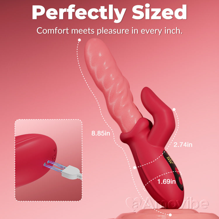 Peristaltický tlačný vibrátor – kroucení, stimulace klitorisu, vodotěsný