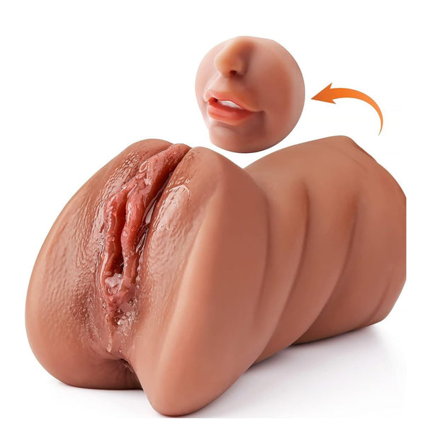 Realistický 6,9 palcový tělový 3v1 mužský masturbátor s kapsovou vagínou