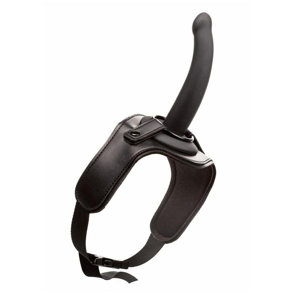 Nastavitelný stehenní popruh na postroji KIT s silikonovou sondou BDSM sexuální hračka